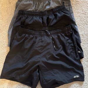 AYBL Athletic Black and Gray Shorts Lightweight Moisture-Wicking